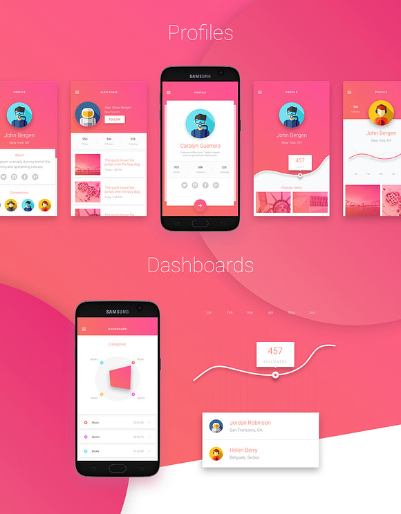 Material Design Mobile UI Kit in UI Kits and Libraries - product preview 1
