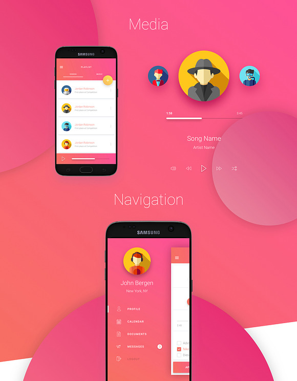 Material Design Mobile UI Kit in UI Kits and Libraries - product preview 3