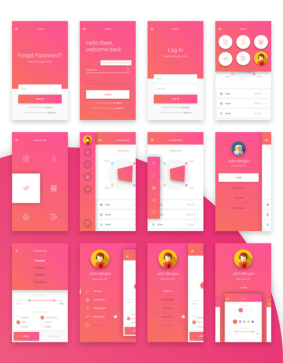 Material Design Mobile UI Kit in UI Kits and Libraries - product preview 5