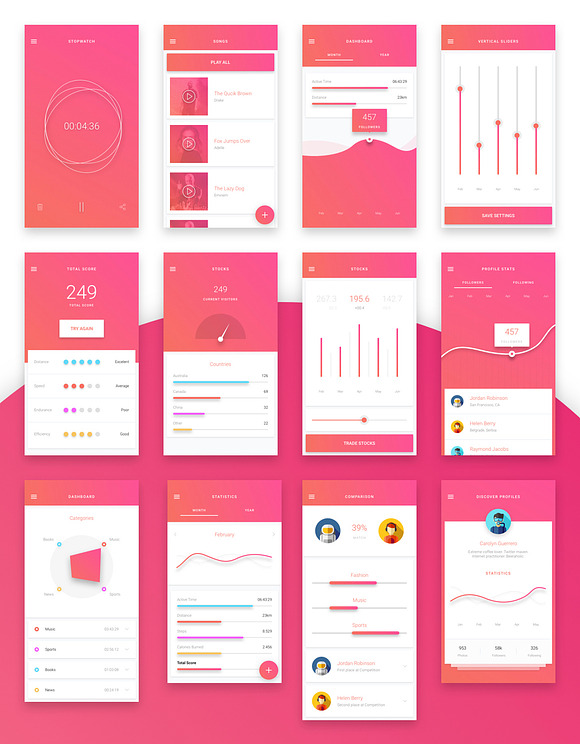 Material Design Mobile UI Kit in UI Kits and Libraries - product preview 6