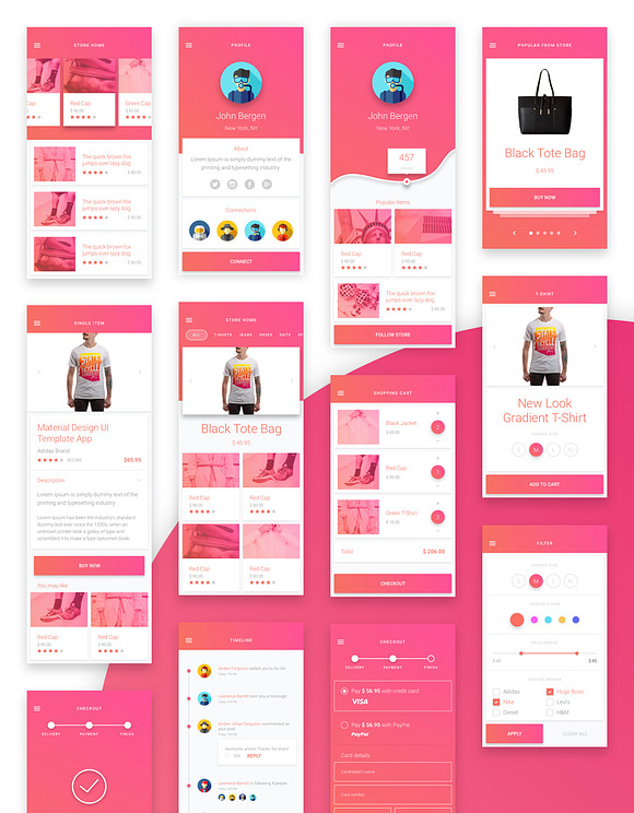 Material Design Mobile UI Kit in UI Kits and Libraries - product preview 9
