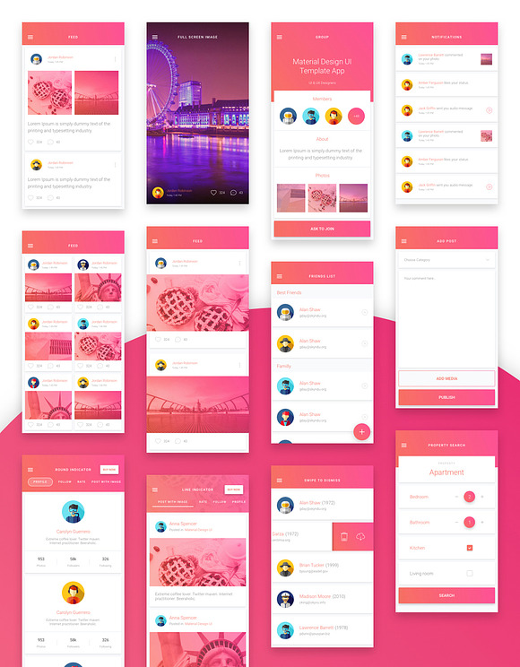 Material Design Mobile UI Kit in UI Kits and Libraries - product preview 10