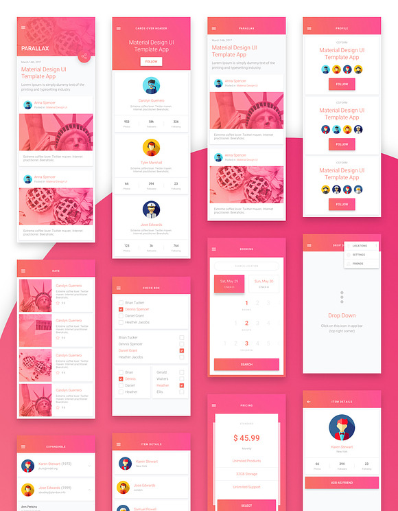 Material Design Mobile UI Kit in UI Kits and Libraries - product preview 11