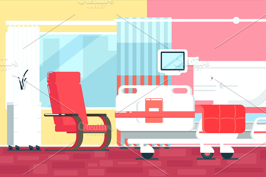 Hospital Room Illustrations in Illustrations - product preview 8