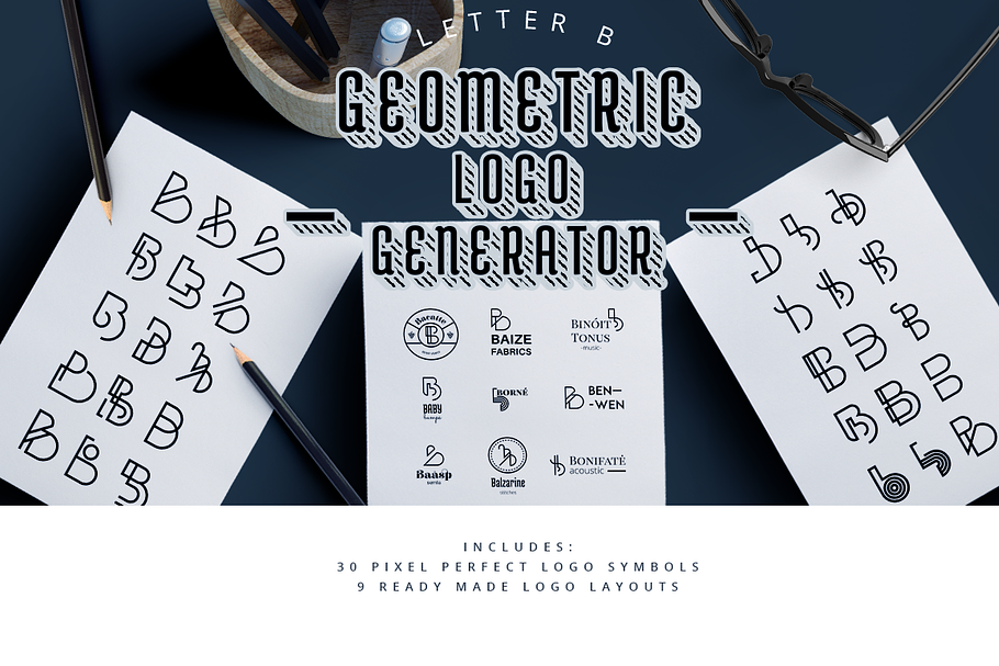 Geometric Logo Generator - "B"