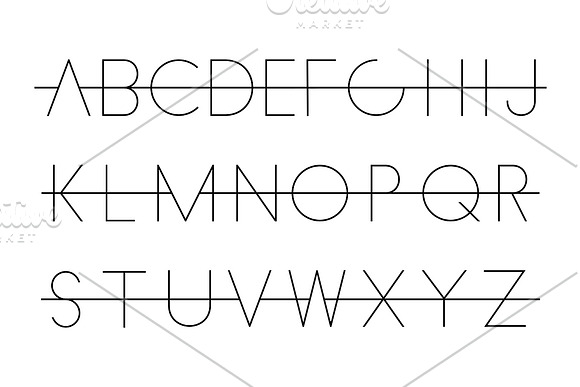 Crossed over font - alphabet set. in Illustrations - product preview 1