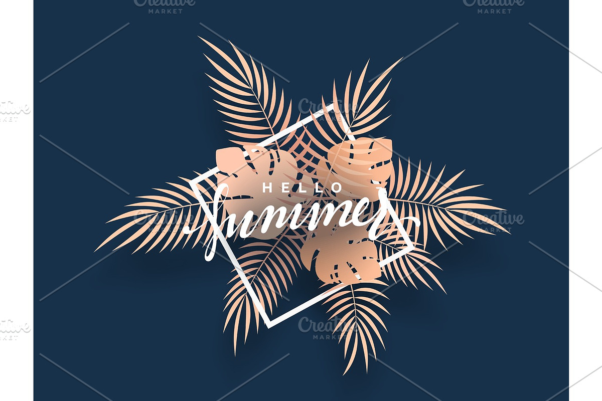 Hello Summer banner tropical background. in Illustrations - product preview 8