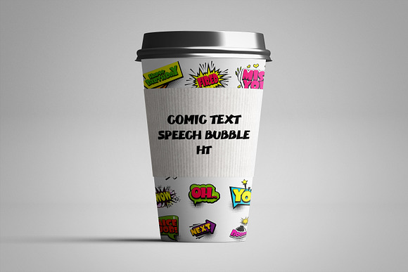 Big set comic book text bubble speech banner in Illustrations - product preview 1