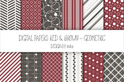 Geometric Seamless Patterns - Red