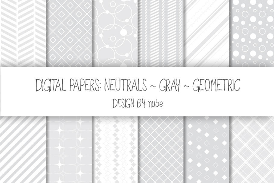 Geometric Seamless Patterns - Gray