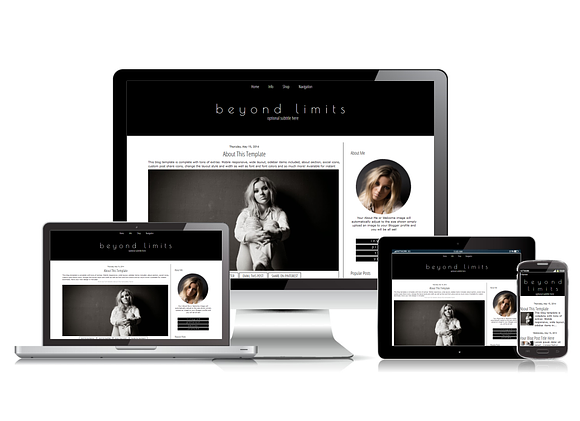 Blogger Template Black and White in Templates - product preview 2