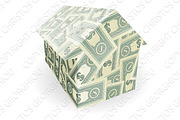 Dollar bills house