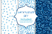 Watercolor seamless vector patterns