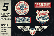 Motorcycle Themed Badge Vectors