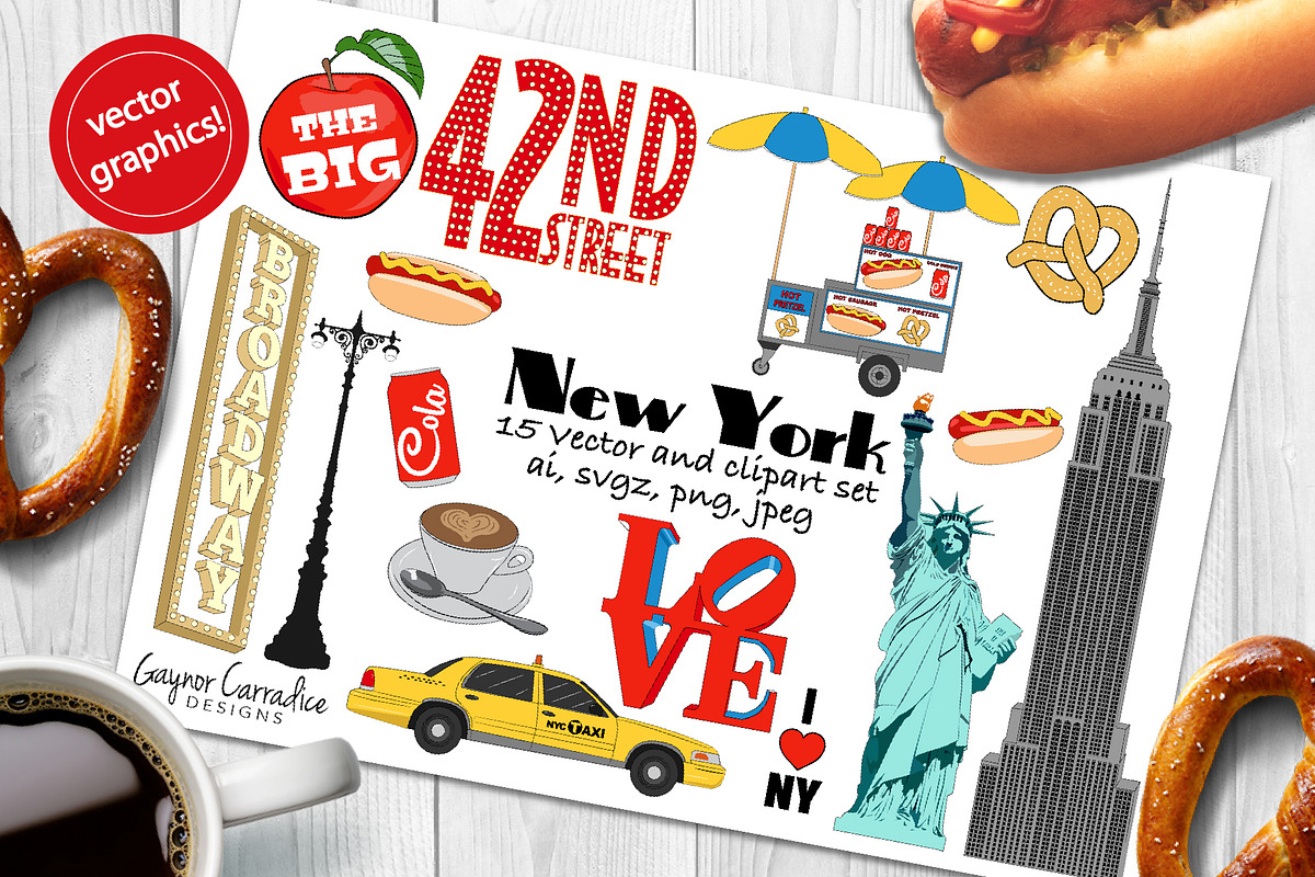 New York vector and clipart set in Illustrations - product preview 8