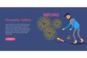 Fireworks Safety, Man Wrong Using Rocket on Ground