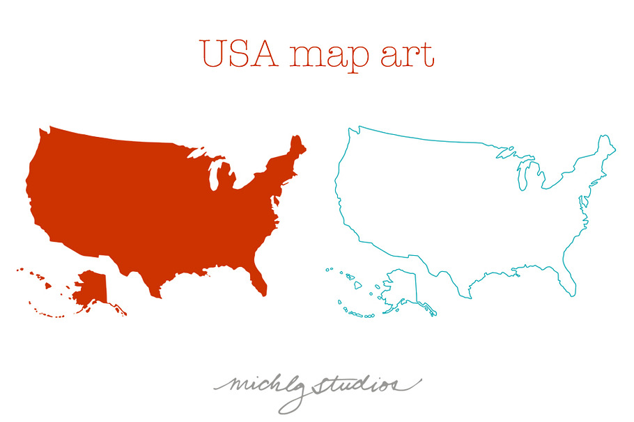 USA & 50 states maps bundle 