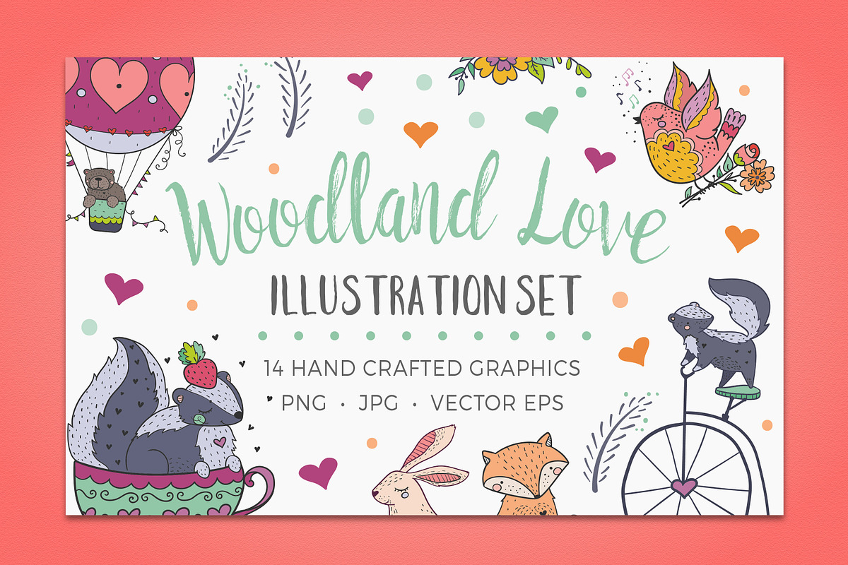 Woodland Love, Animal Illustrations in Illustrations - product preview 8