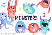 Watercolor Monster Art Pack