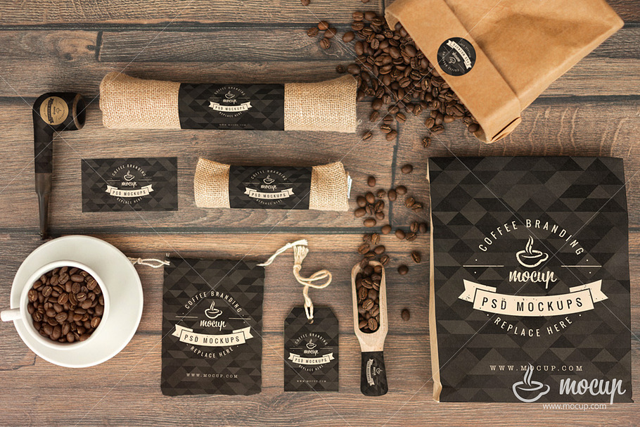 Mockup Coffee Branding Stationery in Branding Mockups - product preview 8