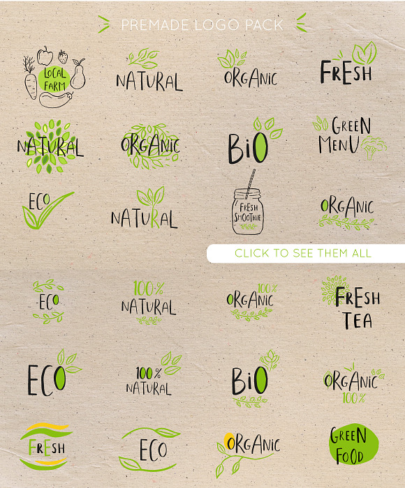Organic and eco-friendly labels in Objects - product preview 6
