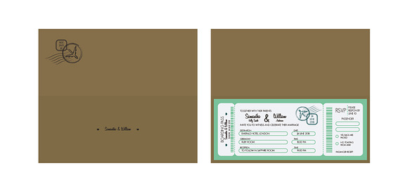 Wedding Invitation Boarding Pass in Wedding Templates - product preview 1