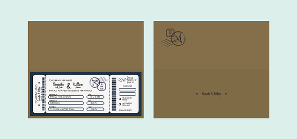 Wedding Invitation Boarding Pass in Wedding Templates - product preview 2
