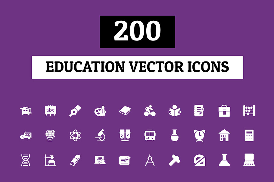 200 Education Vector Icons in Graphics - product preview 8