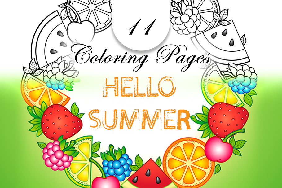 Hello Summer. Set Of Coloring Pages
