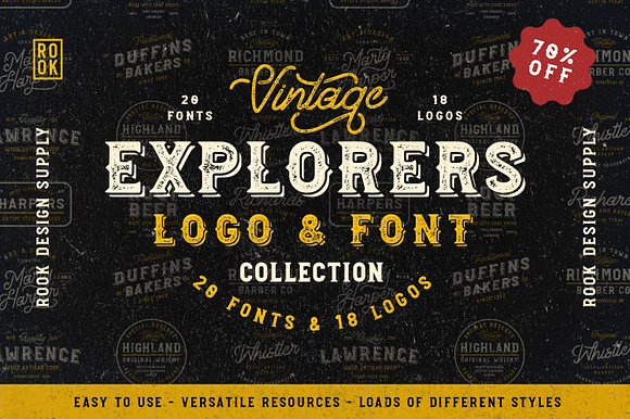 Explorers Logo & Font Collection in Stamp Fonts - product preview 7