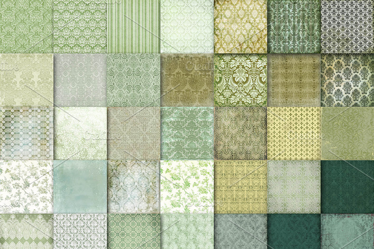 Green digital papers in Textures - product preview 8