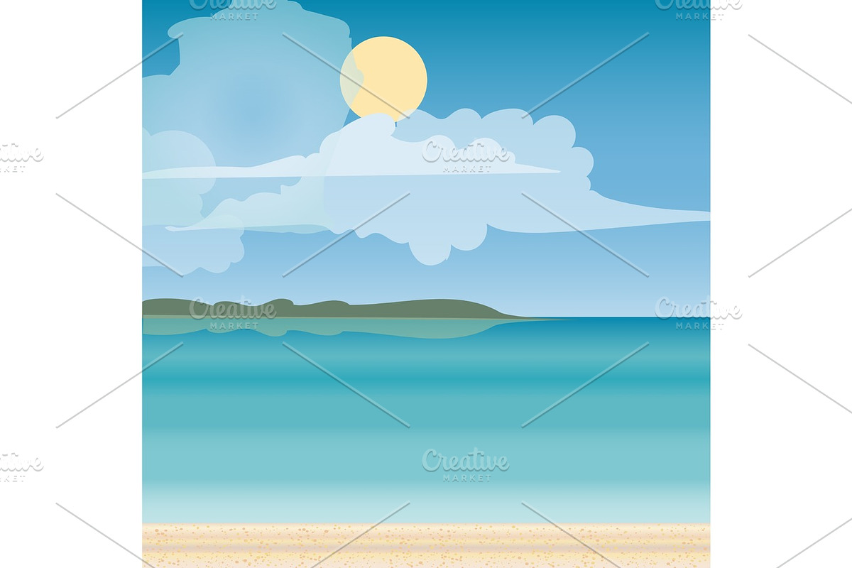Sea horizon nature landscape.  in Illustrations - product preview 8