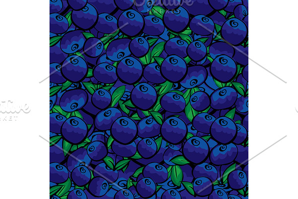 Seamless background bright blueberry berries.