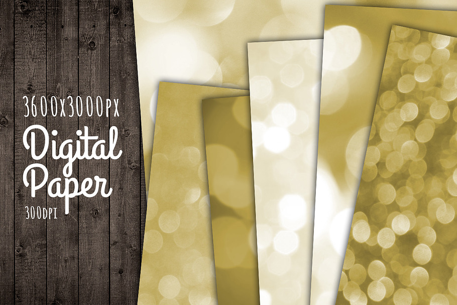 Gold Bokeh Paper Background Texture in Textures - product preview 8