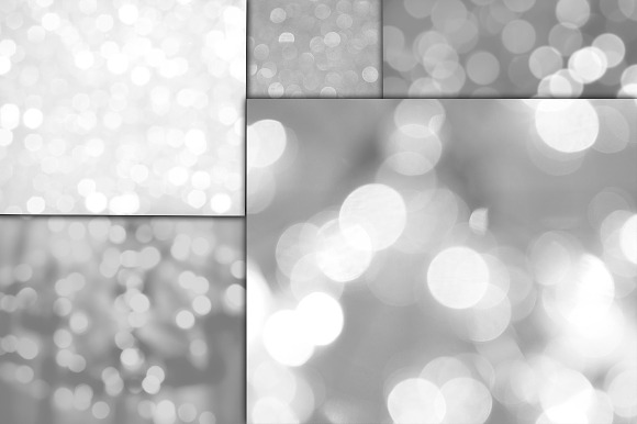 Silver Bokeh Background Paper Set in Textures - product preview 1