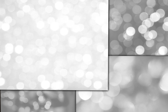 Silver Bokeh Background Paper Set in Textures - product preview 2