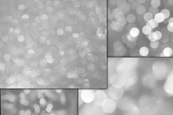 Silver Bokeh Background Paper Set in Textures - product preview 3