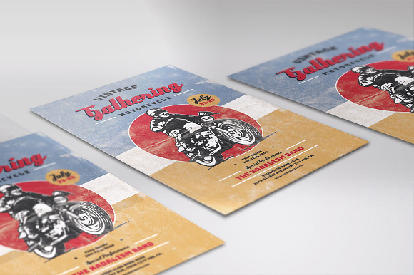 Vintage Motorcycle Gathering  in Flyer Templates - product preview 2