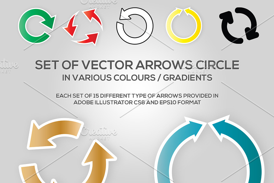 Set of Vector Arrow Circle