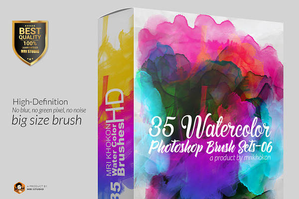 35 Hi-Res Water color PS Brush Set 6