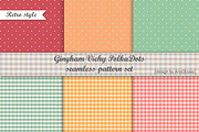 Gingham Vichy PolkaDots pattern set