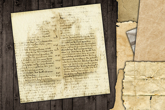 Old Paper Crinkle Torn Stained Set in Textures - product preview 1