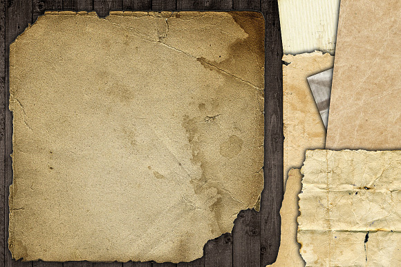 Old Paper Crinkle Torn Stained Set in Textures - product preview 2