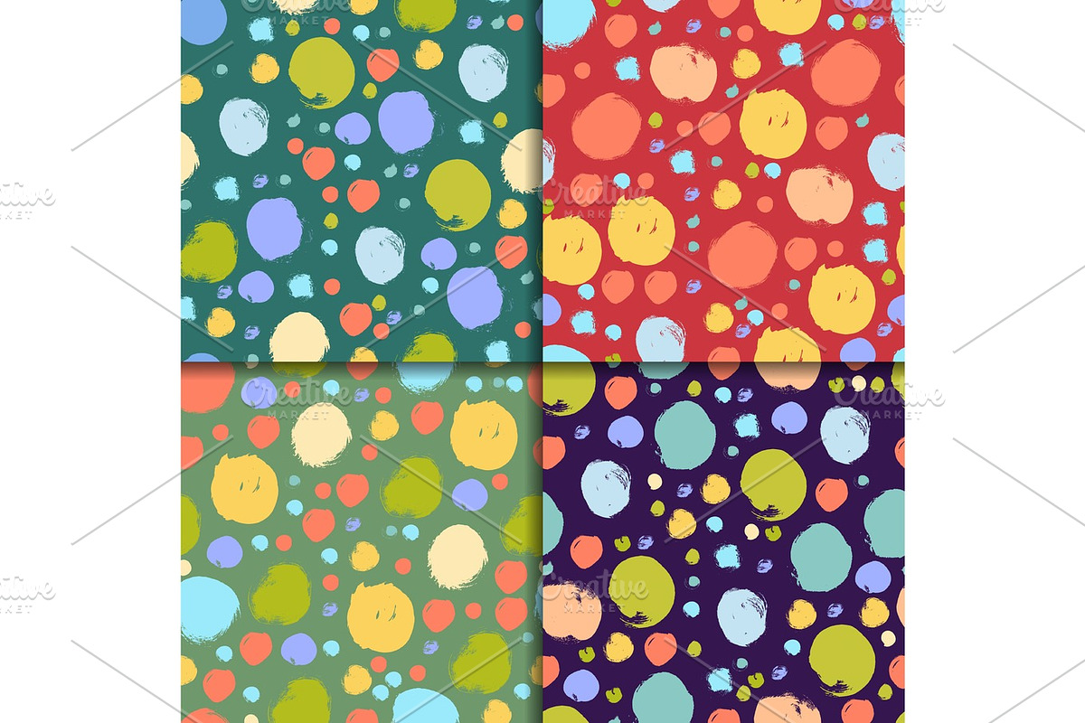 Seamless colorful pattern set with circles in Textures - product preview 8