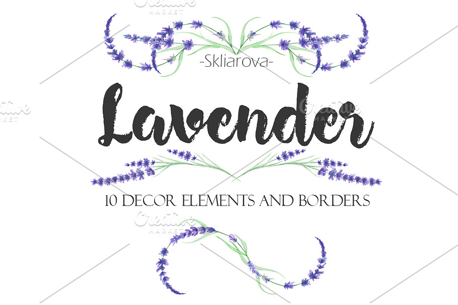 Lavender decor elements in Illustrations - product preview 8