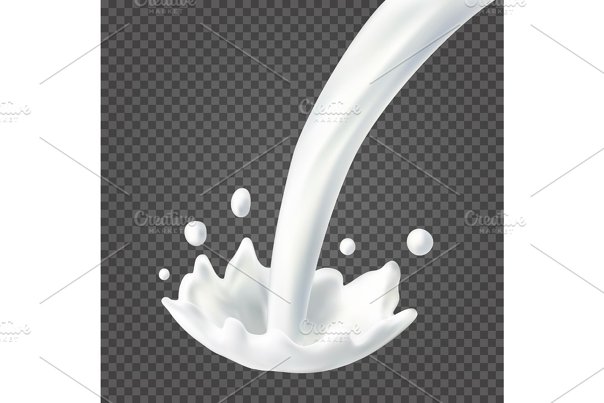 Pouring splash of milk vector in Illustrations - product preview 8
