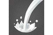 Pouring splash of milk vector