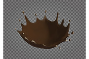 Chocolate splash. Realistic vector