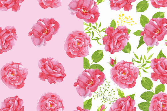 watercolor Pink Roses clipart in Illustrations - product preview 4