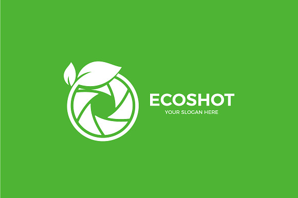 Vector of a camera shutter and leaf logo combination. Photography and eco symbol or icon. Unique photo and natural, organic logotype design template. in Logo Templates - product preview 1